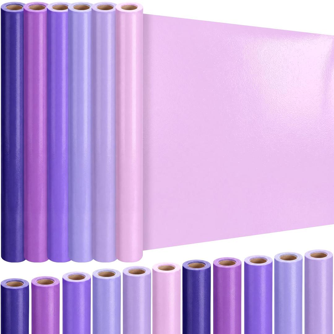 Poola Voidra 6 Rolls Bulletin Board Paper Colored 23.6 in x 16.4 ft Fade Resistant Construction Paper Roll Bulk for DIY Gift Classroom School Wall Displays & Party Backgrounds Decor(Elegant Purple)
