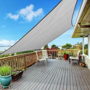 Sun Shade Sail, 6' X 10' Rectangle Shade Sail with Grommets Pergola Shade Cover, Sun Shade Cloth for Patio Carport Yard Lawn Garden (Grey) (Gray)