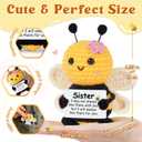 Mothers Day Sister Gifts, Sister Birthday Gifts from Sisters Brother, Birthday Gift for My Forever Soul Sisters, Mini Crochet Bee Affirmation Support Present, Cute Handmade Knitted Decor