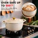 Enameled Cast Iron Dutch Oven - JINCHUFURI 5 Quart Cast Iron Dutch Oven Enameled Oven with Lid for Sourdough Bread Baking, Pre-Seasoned Pot Oven Safe