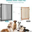 No Pawblems Free Standing Dog Gate with Door, 30'' Tall Foldable Dog Fence for Indoor & Outdoor, Up to 78 Inch Extra Wide Puppy Gate for Stairs, Hallways, Doorways, Deck, Yard (Black, 3 Panels)