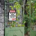 Funny No Trespassing Signs Metal Signs Vintage Warning Tin Sign For Yard No Tresspassing Private Property Metal Sign Outdoor Garage Decor For Men You Are No Longer Trespassing You Are A Target Tin Sign 8x12 Inch (01)