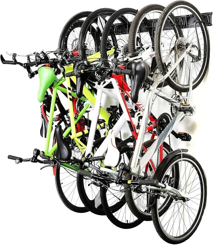 Ultrawall Stainless Steel Bike Storage Rack, Wall Mount 6 Bike Hanger
Bicycle Rack for Home & Garage Holds Up to 300lbs, Black