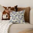 FGFK Blue and White Chinoiserie Dachshund Pillow Covers 18x18, Dachshund Lovers Gifts, Toile de Jouy Sausage Wiener Dog Decorative Throw Pillow Covers for Home Living Room Bedroom Sofa Couch (Color-03)