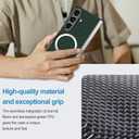 Carbon Fiber for Samsung Z Fold 7 Case, Carbon Texture Case Made of Aramid Fiber, Ultra Slim Protective Cover with Magnetic, for Samsung Galaxy Z Fold 7 5G Phone Case Supports Green