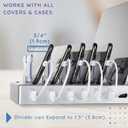 Charging Station for Multiple Devices, with 6 USB Fast Ports, Compatible with Cell Phones, Smart Phones, Tablets, and Other Electronics (Silver)