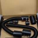 YESHMA Stainless Steel 48" Radiator Hose Flexible Coolant Water Hose Universal with 4 Chrome Caps (Black)