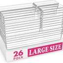 Criusia Large Drawer Organizer Bins 26 Pack | Complete 5 Size Clear Plastic Kitchen Drawer Organizers for Utensils | Bathroom Drawer Organizer Trays | Versatile for Makeup Office Organization