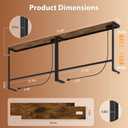 78.8 Inch Narrow Console Table with 2 Power Outlets and LED Lights | Skinny Sofa Table Behind Couch, Long Entryway Table Adjustable Height (25.8"-34.8"), for Living Room, Rustic Brown