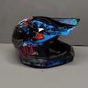 DOT Adult Dirt Bike Helmet with Goggles Gloves & Mask Adjustable Sun Visor Motorcycle Adult ATV Helmet Off-Road Motocross Downhill Moped MX BMX for Unisex Adult-188-Blue Cowboy, Large