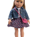 Gift Boutique 18 Inch Girl Doll, Fashion Doll with Fine Blond Long Hair, Blue Eyes, Floral Outfit, Denim Jacket, Sandals, Boots, Hair Bow, Handbag
