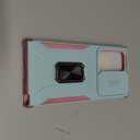 for Galaxy S23 Ultra Case with Sliding Camera Lens Cover, HD Screen Protector,360 Rotating Kickstand,AYMECL Military-Grade Shockproof Protective Cover for Samsung Galaxy S23 Ultra,Mint+Pink