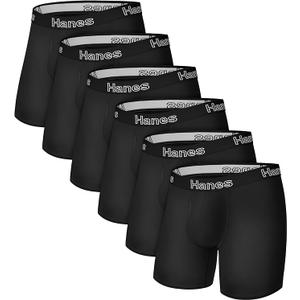Hanes Men's Boxer Brief Underwear Pack, Stretch Cotton Boxer Briefs for Men, Moisture-Wicking, 12-Pack, Small, Regular – 6” Inseam