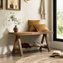 RowyPoey Solid Wood Bench, 39" Farmhouse Entryway Bench with Shoe Storage