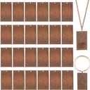 PH PandaHall 50 Pcs Brass Flat Rectangle Blank Stamping Tag Pendants Charms 32x18x0.5mm for Bracelet Necklace Jewelry DIY Craft Making Red Copper