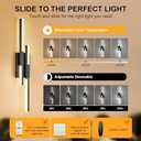 Modern LED Vanity Lights Set of 2, Black Wall Sconce with Remote Control Dimmable Indoor Wall Light Bedside Remote Sconce for Bedroom Bathroom Living Dining Room (27.6inch 2 Pack)