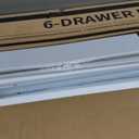 KKL Dresser for Bedroom with Clothes Hanging Rack, Reversible Bedroom Dresser with Shoe Rack & 6 Fabric Drawers, 3-in-1 Storage Chest of Drawers with Led Lights & Charging Station for Closet, White