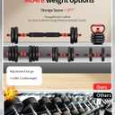 Adjustable Dumbbells, 30lbs Free Weight Set with Connector, 4 in1 Dumbbells Set Used as Barbell/Kettlebells/Push up Stand, Fitness Workout Equipment for Home Gym for Youth,Women/Men (Black 30LBS (15LBS*2) + Kettlebell Handle (1.76LBS*2))