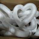 14 Pack 6 Inch Heart Foam Wreath, White Polystyrene Foam Ring, Heart Craft Foam Wreath for DIY Arts Floral Projects Home Wedding Decor