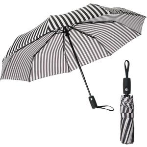 Mr. Pen- Windproof Travel Umbrella, Small Water-Resistant Automatic Folding Umbrella for Rain and Sun, Light, Compact and Portable for Women & Men, Fits Car & Backpack (Zebra Stripes)