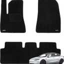 WENNEBIRD Superior Carpet Floor Mats for 2024-2026 Tesla Model 3 (Highland), 0.6-Inch Ultra-Thick, Noise-Reducing, All-Weather Waterproof Anti-Slip 3-Pc Set