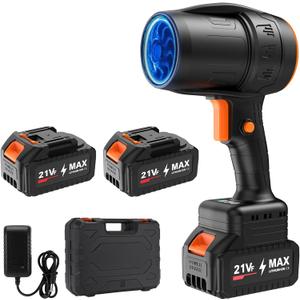 Mini Small Handheld Cordless Leaf Blower with 24.0Ah Batteries & Charger  Portable Electric Rechargeable Blower, 500,000 RPM Turbo Jet High Power, Lightweight for Yard, Patio & Garage Cleaning (black)