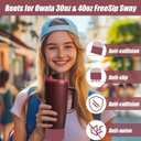 2 x Mity rain 2PCS Protective Silicone Boots for Owala 30oz & 40oz FreeSip Sway Bottles & Tumblers - Accessories for owala, Enhances Stability & Prevents Scratches(Black Cherry)