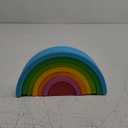 Silicone Stacking Toys for Babies, Soft Rainbow Stacker, Montessori Nesting Blocks Soft Building Toys Colorful Sensory Toys for Creative Play, for Toddlers, 7CPS