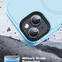 for iPhone 15 Plus&iPhone 14 Plus Phone Case Fits MagSafe 10FT Drop Resistant Matte Skin Feeling Back Cover for iPhone 15 Plus&iPhone 14 Plus CaseLight Blue