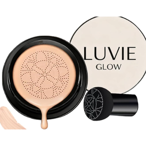 Luvie Glow Foundation Cushion, Mushroom Head Air Cushion CC Cream Foundation, Full Coverage Foundations for Mature Skin, BB Cream for All Skin Types