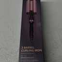 3 Barrel Hair Crimper Waver - DAN Technology Crimper Hair Tool with Ceramic for Women, Beach Waves Curling Iron, Dual Voltage, Easy to Use, Pink, 1 Inch (7 Heat Settings01)