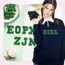 2 x Jongdari Chenille Letter Patches Self-Adhesive & Iron-On Letters, Varsity Fuzzy Patch Glitter Alphabet - 26pcs, Green