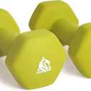 LIONSCOOL Set of 2 Neoprene Coated Dumbbell Hand Weights, Anti-Slip and Anti-Roll Hex Dumbbells in Pair for Strength Training, Resistance Training