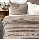 EVERGRACEHOME Cotton Sateen Quilt Set Queen Size, Pre-Washed Cotton Channel Stitch Coverlet Bedspread, 3 Pieces Lightweight Soft Bedding Sets for All Season, with 2 Pillow Shams, Stone Taupe, Full/Queen