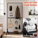 2 Packs 3' x 6' Grid Wall Panels Display Stand with Wheels, Heavy Duty Wire Grid Wall Rack for Retail, Craft Fairs & Art Shows, Mobile Floor Standing Fixture with 20 Hooks, Black
