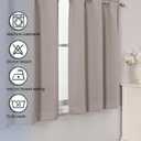 Chyhomenyc Stone Short Blackout Curtains 24 Inch Length, Small Kitchen Curtain Tier Rod Pocket Half Window Curtains for Bathroom Basement Cabinet Camper RV Bunk, 2 PCS, Each 30" Wx24 L