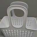 iDesign Portable Plastic Shower Tote Caddy with Handle for College Dorm or Bathroom - White - Made in USA
