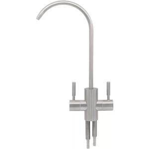 Two Way Drinking Faucet with Two Handles, Water Purifier RO Faucet, Stainless Steel Direct Drinking Kitchen tap for Filters, Sparkling, Cold Water