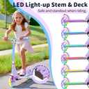 BELEEV V8 Scooters for Kids Ages 6+ with Light-Up Deck, 2 Wheel Folding Scooter for Adults Teens, 4 Adjustable Height, Lightweight Sport Commuter Scooter, Sturdy Frame, Max Load 220 lbs