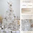 Sea Team Christmas Baubles Set Clear Plastic Shatterproof Multi-Size Decorative Christmas Baubles with Stuffed Delicate Decorations (25 Pieces, White)