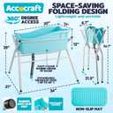 Dog Bath Tub, Portable Dog Washing Bathing Station, 3 Levels Elevated Foldable Dog Bath for Shower and Grooming, Collapsible Shower Bathtub Pet Tub for Small and Medium Size Dogs, Blue