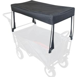 YEEDOIDO C2 Canopy for Wagon Attachment, Awning Shade Cover for Kids Folding Collapsible Beach Utility Push Pull Wagon Cart Replacement Waterproof Removable Foldable Portable Black