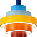 Lampe House Pyramid Pendant Lights 7-Ring,LED Technology Metal Acrylic Shade Modern Pendant Light Fixtures Adjustable Height Hanging Lights for Kitchen Island Bedrooms Kids Living Rooms & Dining Areas (Rainbow)