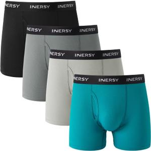 INNERSY Men's Breathable Mesh Boxer Briefs Cooling Moisture Wicking Underwear 4-Pack (L)