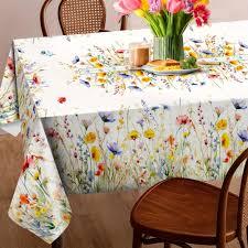 Spring Tablecloth 60x84 Inch for Rectangle Tables - Blooming Flower Spring Decorations for Home - Water Resistant Flower Table Cloth for Party,Table