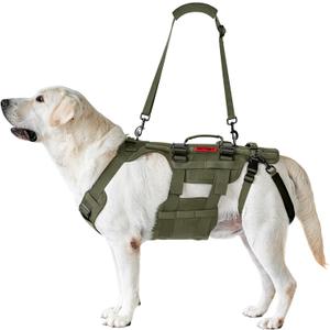 OneTigris Dog Lift Harness for Large Dogs, Dog Hip Support Brace, Full Body Lifter with Handles Invictus Multifunctional Mobility Assistance Vest for Back Legs (Green, Large)