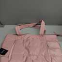 Tote Bag for Women with Zipper, Quilted Puffer Tote Bag with Compartments, Lightweight Puffy Work Bags for Women Travel (Mauve Pink)