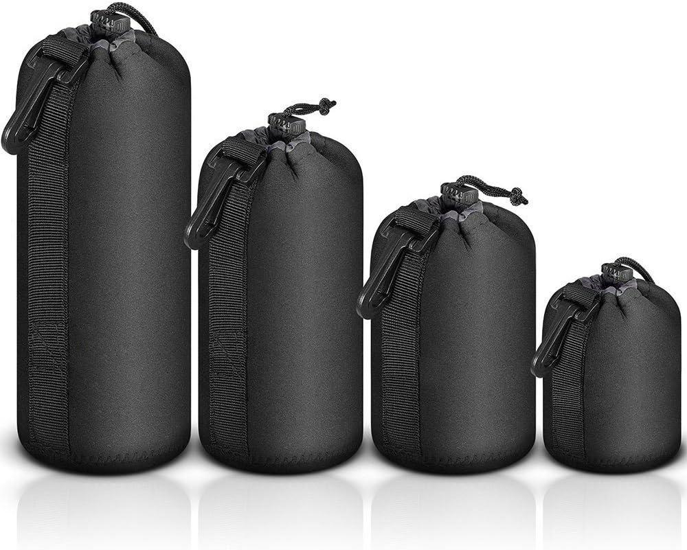 Selens 4 Pack Lens Cases with Thick Protective Neoprene Camera Lens Pouch Set for DSLR Camera Lens Sony Nikon Olympus Panasonic - Size: Small, Medium, Large and Extra Large Pouches