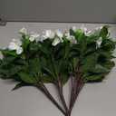 Daynight 4 Pcs Artificial Impatiens Flowers for Outdoor Flowers Faux Flowers Impatiens Bushes Silk Artificial Flowers Bouquet for Patio Garden Pot Hanging Basket Porch Decor (4, White)