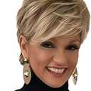 QUEENTAS Pixie Layered Short Blonde Wigs for White Women Black Women Synthetic Hair (Blonde Mixed Brown)